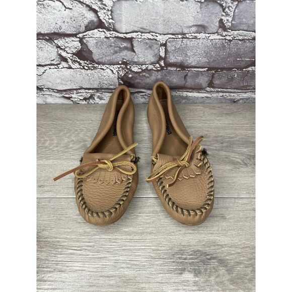 Minnetonka Moccasins Brown Leather Driving Moccasin Loafers Women Sz 6M US/36EU - Picture 3 of 16